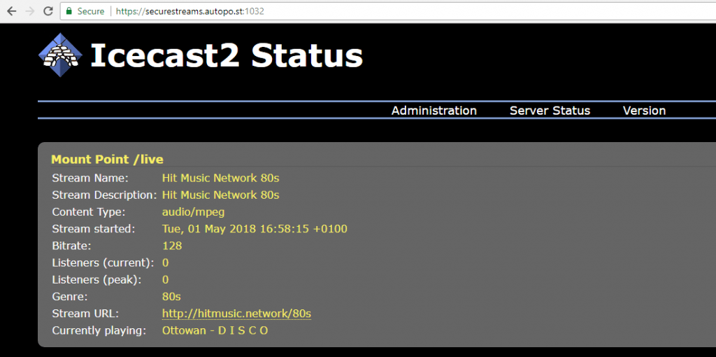Icecast server secure HTTPS